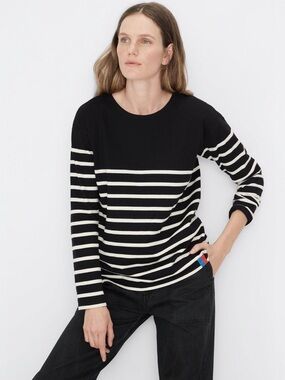 Kule The Boyfriend Striped Long Sleeve Tee Womens Size M